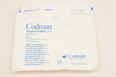Codman 80-1404 Surgical Patties 1/2inch x 1-1/2inch (x)